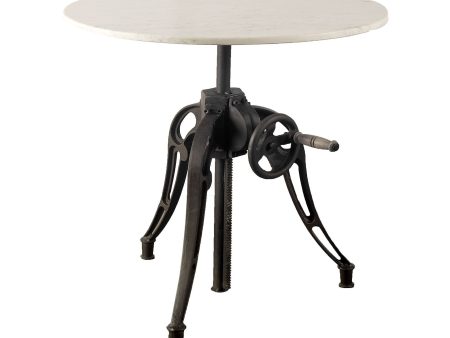 30  White And Black Rounded Marble And Metal Three Leg Base Dining Table Online Hot Sale