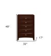 32  Espresso Solid Wood Five Drawer Chest For Cheap