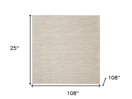 9  X 9  Ivory And Beige Square Non Skid Indoor Outdoor Area Rug Hot on Sale