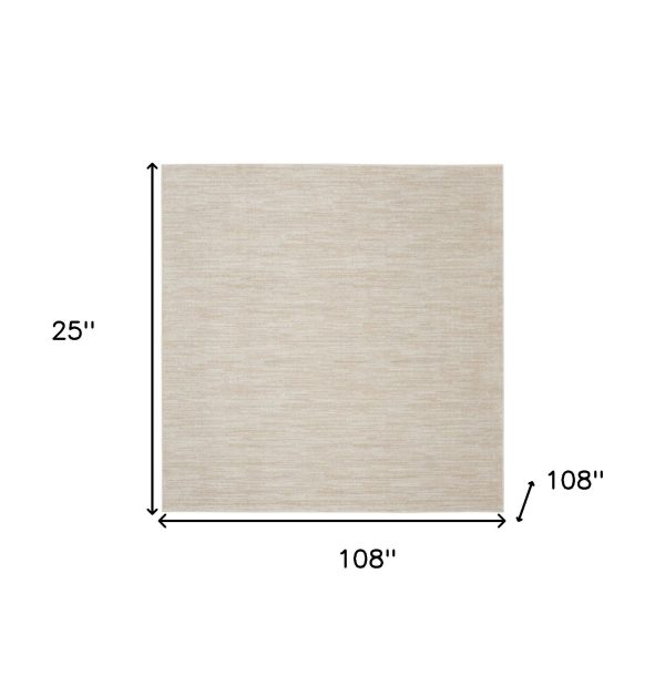 9  X 9  Ivory And Beige Square Non Skid Indoor Outdoor Area Rug Hot on Sale