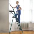 Folding 4-Step Ladder with Tool Tray Non-Slip Footpads and Pedals Fashion