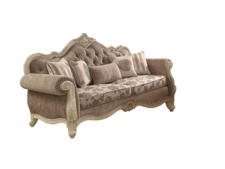 35  Gray Velvet Floral Sofa And Toss Pillows With Beige Legs Online