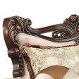 42  Beige Polyester Blend Curved Damask Sofa And Toss Pillows With Brown Legs Online Sale