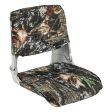 Low Back Folding Padded Boat Seat with 4 Bolts for Outdoor Adventures-Camouflage For Discount