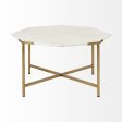 33  White And Gold Genuine Marble And Metal Octagon Coffee Table Discount