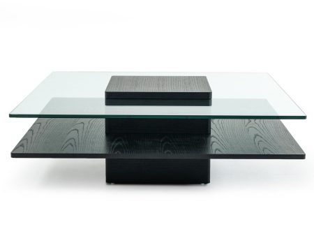 14  Oak Mdf  Glass  And Veneer Coffee Table Online Hot Sale