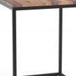 24  Black And Brown Solid Wood And Iron Square End Table Sale