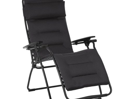 26  Black Steel Outdoor Zero Gravity Chair with Black Cushion Hot on Sale