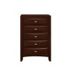 32  Espresso Solid Wood Five Drawer Chest For Cheap