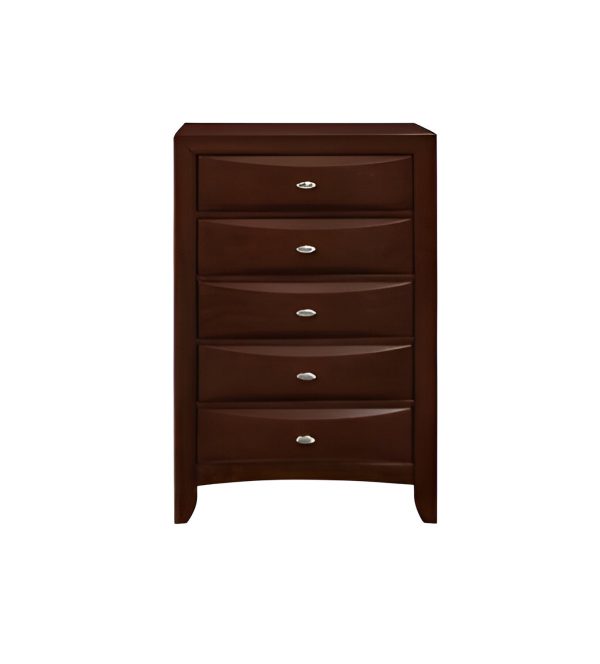 32  Espresso Solid Wood Five Drawer Chest For Cheap