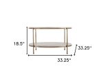 33  White Solid Manufactured Wood And Metal Square Coffee Table Discount