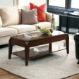 47  Dark Brown Lift Top Coffee Table With Shelf Cheap