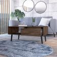 40  Brown And Black Coffee Table With Drawer And Shelf For Discount