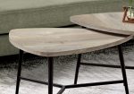 Set of Two 33  Taupe And Black Triangle Nested Coffee Tables For Sale