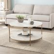 33  White Solid Manufactured Wood And Metal Square Coffee Table Discount