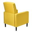 Mid-Century Push Back Recliner Chair -Yellow For Discount