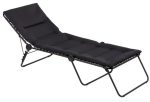 28  Black and Steel Outdoor Chaise Lounge with Black Cushion Fashion