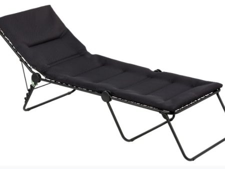 28  Black and Steel Outdoor Chaise Lounge with Black Cushion Fashion