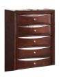 32  Espresso Solid Wood Five Drawer Chest For Cheap