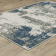 10  X 13  Blue and Beige Abstract Stain Resistant Indoor Outdoor Area Rug on Sale