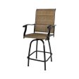 Set of Two 51  Brown Swivel Indoor Outdoor Bar Height chairs with Footrest Online