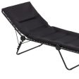 28  Black and Steel Outdoor Chaise Lounge with Black Cushion Fashion