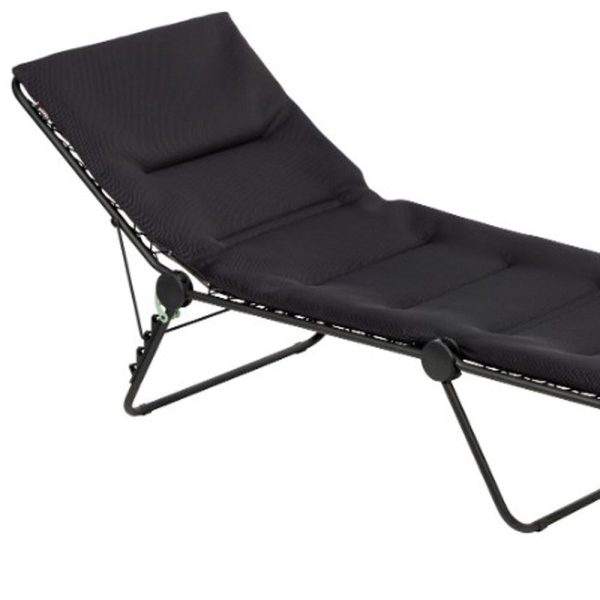 28  Black and Steel Outdoor Chaise Lounge with Black Cushion Fashion