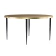 34  Black And Gold Embossed Metal Round Coffee Table on Sale