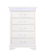 16  White Solid Wood Five Drawer Chest with LED Lighting Supply