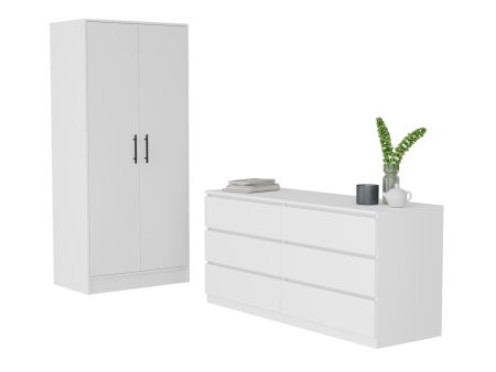 Two Piece White Bedroom Set Hot on Sale