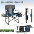 Folding Camping Directors Chair with Cooler Bag and Side Table-Blue Discount