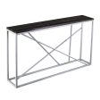 52  Black and Silver Faux Stone Frame Console Table For Cheap