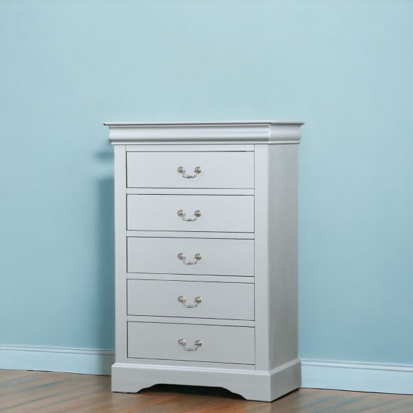 15  White Solid Wood Five Drawer Lingerie Chest Fashion