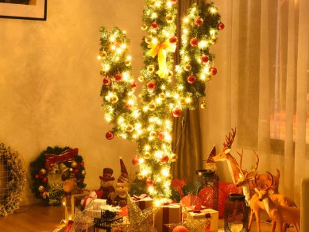 7  Artificial Cactus Christmas Tree with Lights-7 ft Discount