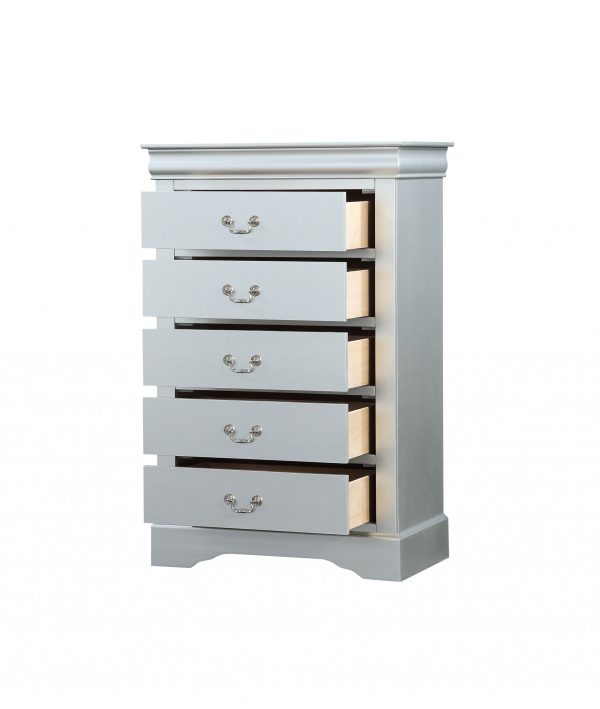 15  White Solid Wood Five Drawer Lingerie Chest Fashion