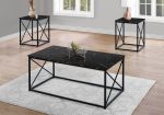 Set of Three 42  Black Metal Coffee Table Online Sale