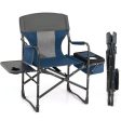 Folding Camping Directors Chair with Cooler Bag and Side Table-Blue Discount