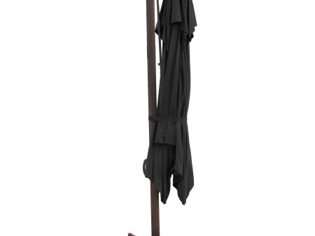 10  Black Polyester Square Tilt Cantilever Patio Umbrella With Stand Online