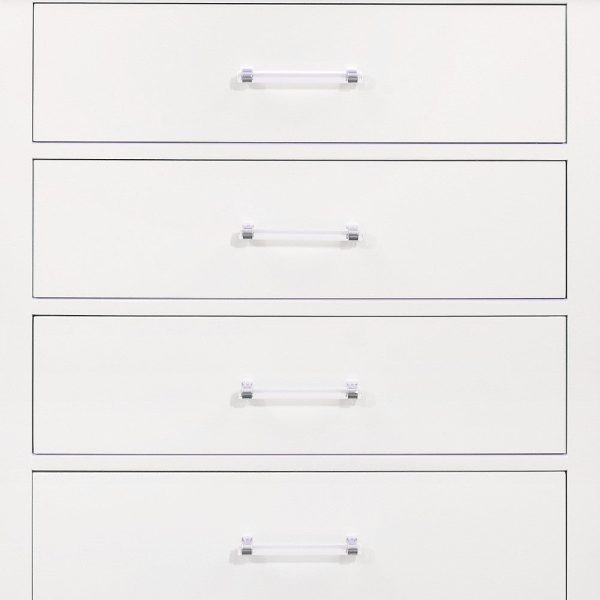 16  White Solid Wood Five Drawer Chest with LED Lighting Supply