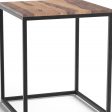 24  Black And Brown Solid Wood And Iron Square End Table Sale