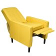 Mid-Century Push Back Recliner Chair -Yellow For Discount