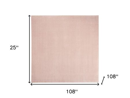 9  X 9  Pink Square Non Skid Indoor Outdoor Area Rug For Sale