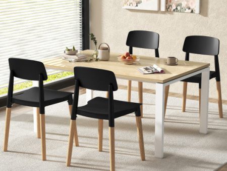 Modern Dining Side Chairs Set of 4 with Ergonomic Backrest for Dining Room-Black Online Sale