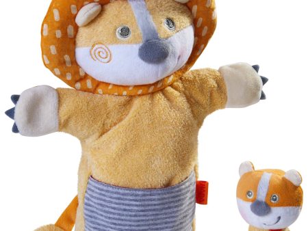 Glove Puppet Lion With Baby Cub Finger Puppet on Sale