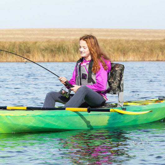 Low Back Folding Padded Boat Seat with 4 Bolts for Outdoor Adventures-Camouflage For Discount