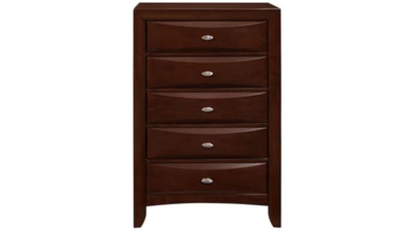 32  Espresso Solid Wood Five Drawer Chest For Cheap