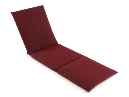 Outdoor Chaise Lounge Cushion Patio Furniture Folding Pad with Fixing Straps-Red Online