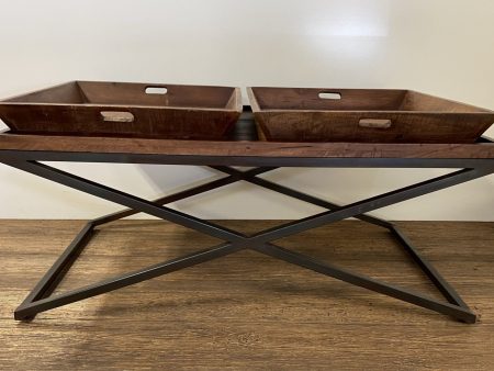 27  Brown And Black Solid Wood Coffee Table Sale