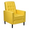 Mid-Century Push Back Recliner Chair -Yellow For Discount