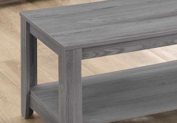 Set of Three 42  Gray Coffee Table With Shelf Discount